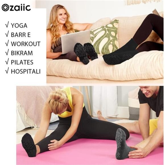 Non Slip Socks Grip for Yoga Home Workout Pure Barre, Pilates, Hospital Socks - Picture 7 of 8